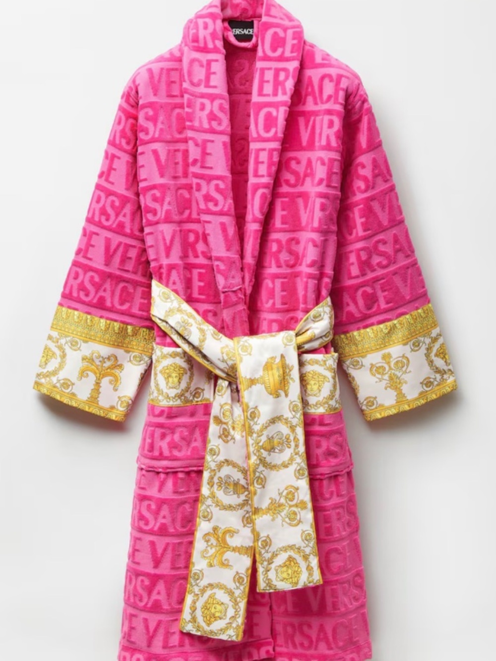 Versace NWT Versace I ♡ Baroque Bathrobe - Pink/Gold - Size Small- Authentic